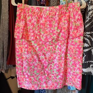 Lilly Pulitzer Hot pink floral print skirt